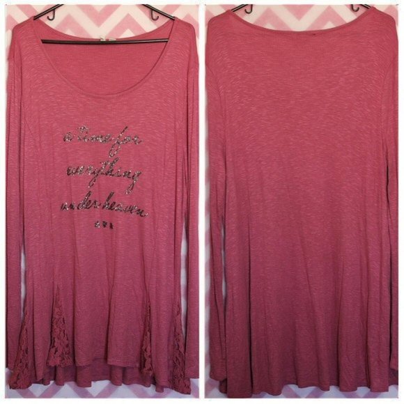 C-Est 1946 Tops - Everything Under Heaven Lace Hem Tunic Size XL